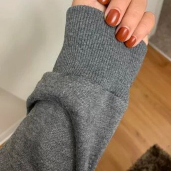 Casual Gray Pullover Zip Front detail Sweatshirt top - Picture 5 of 6